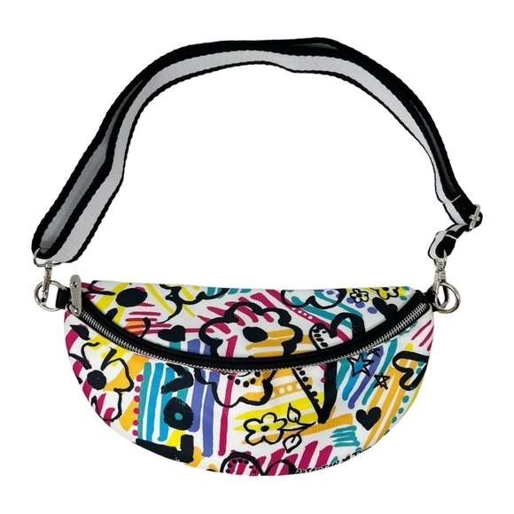 Brighton Graffiti Love Crossbody Belt Bag Fanny Pack Waist Bag - Picture 1 of 7
